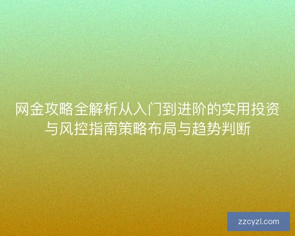 网金攻略全解析从入门到进阶的实用投资与风控指南策略布局与趋势判断