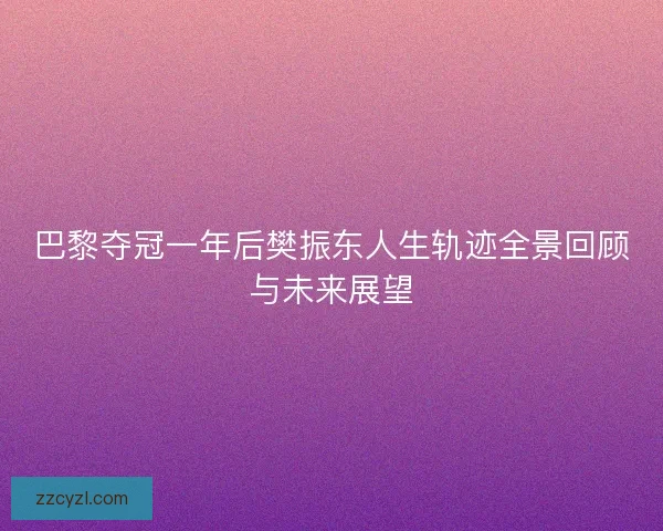巴黎夺冠一年后樊振东人生轨迹全景回顾与未来展望