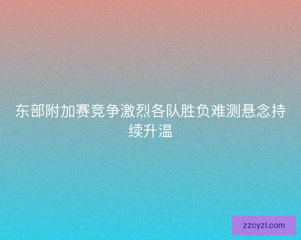 东部附加赛竞争激烈各队胜负难测悬念持续升温 东部附加赛竞争激烈各队胜负难测悬念持续升温